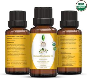 img 3 attached to 🌼 SVA Organics Roman Chamomile Oil (1/3 Oz) 10 ml - Organic USDA Certified 100% Pure Natural Therapeutic Grade Oil for Skin Care, Hair Care, Massage & Aromatherapy