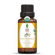 🌼 sva organics roman chamomile oil (1/3 oz) 10 ml - organic usda certified 100% pure natural therapeutic grade oil for skin care, hair care, massage & aromatherapy logo