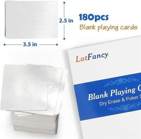 img 1 attached to 🃏 LotFancy Dry Erase Blank Playing Cards: 180PCS Reusable Flash Cards for Vocabulary Study, Learning Games & More!