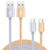 🔌 2-pack 3фт usb c кабель для samsung galaxy a22 m42 m12 f12 f02s f52 5g, google pixel 5a 5g 5 4a 3a xl - кабель для зарядки и синхронизации данных типа c логотип