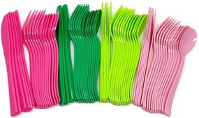 img 3 attached to 🍉 24 Ct Plastic Cutlery for One in a Melon or Tropical Birthday - Watermelon Party