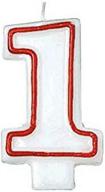 🎂 red and white flat molded number 1 candle by amscan - optimal party supply for impressive celebrations logo