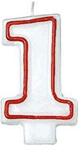 img 1 attached to 🎂 Red and White Flat Molded Number 1 Candle by Amscan - Optimal Party Supply for Impressive Celebrations