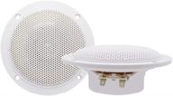 🔊 herdio waterproof marine ceiling speakers- 4 inches, 160 watts power - ideal for kitchen, bathroom, boat, car, rv & more - cloth surround, low profile design - 1 pair (white) logo