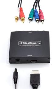 img 1 attached to 🖥️ High-Quality Black 4K HDMI to YPbPr Component Converter 5RCA - 1080p Video Adapter Kit with HDMI and RGB Cable