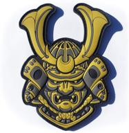 optimized pvc morale patch 5 inches tall - ronin samurai mask for tactical gear with hook and loop backing logo