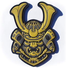 img 4 attached to Optimized PVC Morale Patch 5 inches Tall - Ronin Samurai Mask for Tactical Gear with Hook and Loop Backing