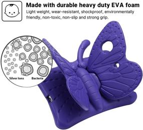 img 2 attached to Simicoo IPad Mini 4 3 2 3D Cute Butterfly Case For Kids Light Weight EVA Stand Shockproof Rugged Heavy Duty Kids Friendly Tablet Case For IPad Mini 4 3 2 (Purple)