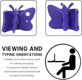 img 3 attached to Simicoo IPad Mini 4 3 2 3D Cute Butterfly Case For Kids Light Weight EVA Stand Shockproof Rugged Heavy Duty Kids Friendly Tablet Case For IPad Mini 4 3 2 (Purple)