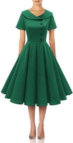 img 4 attached to ZAPAKA Womens Hepburn Vintage Dresses Women's Clothing in Dresses