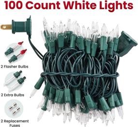 img 3 attached to 🎄 Versatile Prextex 100-Count Clear Green Wire Christmas Lights: Perfect for Tree Decoration, Weddings, Holidays, Parties, and Outdoor Use!