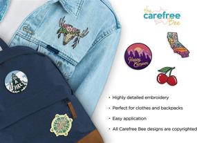 img 3 attached to 🐝 The Carefree Bee - Set of 15 Large Assorted Iron On Patches for Jackets, Backpacks, Jeans, and Clothes - Aesthetic, Cool, and Durable Embroidered Patches for All Fabrics - Set 2