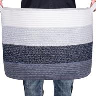 🧺 freesky cotton rope woven basket - xxl size 20x20x13.5 - storage, laundry & organization (blue) logo