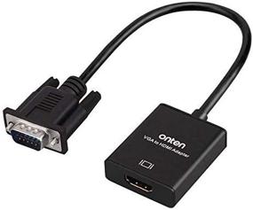 img 3 attached to 💻 Адаптер VGA к HDMI 1080P (мужской к женскому) от Onten - идеально подходит для компьютера, настольного ПК, ноутбука, монитора, проектора, телевизора - в комплект входит аудио-кабель и USB-кабель (черный)