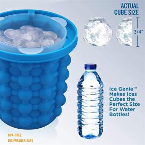 img 1 attached to 🧊 Ice Genie Deluxe: The Ultimate Ice Cube Maker with 180 Ice Cube Capacity, Silicon Bucket, Ideal for Indoor/Outdoor Use, Bottled Beverage Cooler, Dishwasher Safe & BPA-Free, Ice Tongs Included