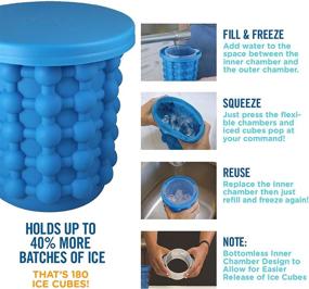 img 2 attached to 🧊 Ice Genie Deluxe: The Ultimate Ice Cube Maker with 180 Ice Cube Capacity, Silicon Bucket, Ideal for Indoor/Outdoor Use, Bottled Beverage Cooler, Dishwasher Safe & BPA-Free, Ice Tongs Included