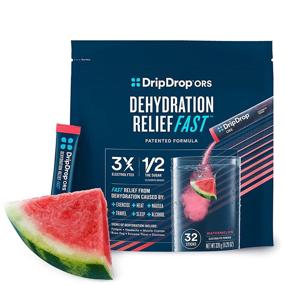 img 4 attached to 💦 DripDrop ORS Electrolyte Powder: Fast Dehydration Relief for Workouts, Sweating, Heat, & Travel Recovery - Watermelon Flavor - 32 x 8oz Servings