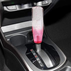 img 2 attached to 🚗 MASO Speed Gear Stick Shift Knob: Universal Crystal Aluminum Gear Knob with 3 Adapter - White+Pink (10CM)