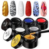 💅 saviland gel paint kit - gel nail polish kit, 6 colors painting gel soak off gel nail manicure kit for diy nails art design & nail salon, enhance nail drawing logo