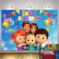 🎉 captivating cartoon family party backdrops: custom banner for kids' happy birthday party photography studio decorations logo