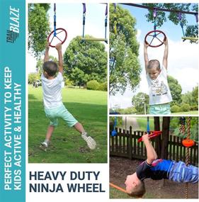 img 3 attached to 🐒 Premium Hanging Wheel for Ninja Warrior Slackline Obstacle Course - Trailblaze Monkey Wheel Perfect for Kids' Jungle Gym - Easily Attaches to Ninjaline - Enhance Your Outdoor Play Equipment