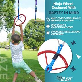 img 1 attached to 🐒 Premium Hanging Wheel for Ninja Warrior Slackline Obstacle Course - Trailblaze Monkey Wheel Perfect for Kids' Jungle Gym - Easily Attaches to Ninjaline - Enhance Your Outdoor Play Equipment