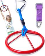 🐒 premium hanging wheel for ninja warrior slackline obstacle course - trailblaze monkey wheel perfect for kids' jungle gym - easily attaches to ninjaline - enhance your outdoor play equipment логотип