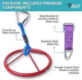 img 2 attached to 🐒 Premium Hanging Wheel for Ninja Warrior Slackline Obstacle Course - Trailblaze Monkey Wheel Perfect for Kids' Jungle Gym - Easily Attaches to Ninjaline - Enhance Your Outdoor Play Equipment