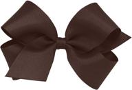 🎀 wee ones baby girls' medium grosgrain hair bow: secure weestay clip with plain wrap design logo