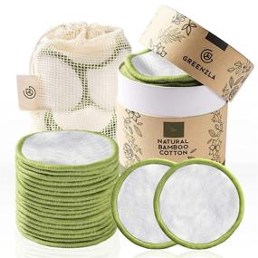 img 4 attached to 🌿 Greenzla Eco-friendly Reusable Makeup Remover Pads (20 Pack) Including Washable Laundry Bag and Round Storage Box – Bamboo Cotton Rounds for All Skin Types