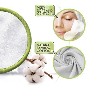 img 3 attached to 🌿 Greenzla Eco-friendly Reusable Makeup Remover Pads (20 Pack) Including Washable Laundry Bag and Round Storage Box – Bamboo Cotton Rounds for All Skin Types
