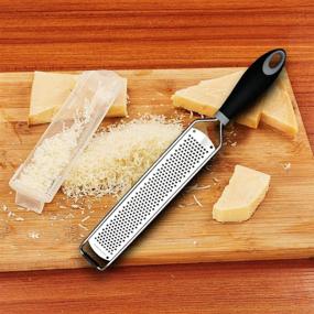 img 1 attached to Versatile Lemon Zester & Cheese Grater: Stainless Steel Fine Shredder for Parmesan, Ginger, Garlic, Nutmeg, Chocolate, Vegetables, Fruits - Hand-held Essential Tool