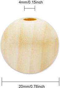 img 3 attached to 200Pcs 20mm Unfinished Natural Round Wood Beads in Natural Color for DIY Jewelry Crafts & Accessories