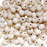 200pcs 20mm unfinished natural round wood beads in natural color for diy jewelry crafts & accessories logo