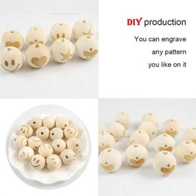 img 2 attached to 200Pcs 20mm Unfinished Natural Round Wood Beads in Natural Color for DIY Jewelry Crafts & Accessories