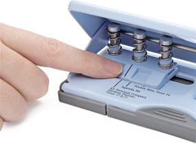 img 2 attached to 🔵 Rapesco Adjustable 6-Hole Punch for Planners and 6-Ring Binders - Blue: Streamline Your Organization Effortlessly