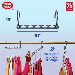 img 1 attached to 👕 Wonder Hanger Max New & Improved - 10 Pack: Triple Your Closet Space Effortlessly & Wrinkle-Free, Grey