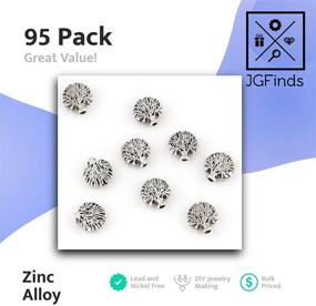 img 3 attached to 🌳 JGFinds Tree of Life Spacer Beads: Silver Tone Jewelry Making Accessories, 8mm, 95 Pack - Enhance Your Creations!