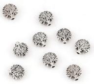 🌳 jgfinds tree of life spacer beads: silver tone jewelry making accessories, 8mm, 95 pack - enhance your creations! logo