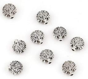 img 4 attached to 🌳 JGFinds Tree of Life Spacer Beads: Silver Tone Jewelry Making Accessories, 8mm, 95 Pack - Enhance Your Creations!