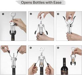 img 1 attached to 🍷 Wine Opener: Zinc Alloy Wing Corkscrew with Multifunctional Bottle Opener - Premium Upgrade