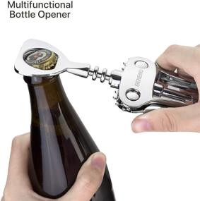 img 3 attached to 🍷 Wine Opener: Zinc Alloy Wing Corkscrew with Multifunctional Bottle Opener - Premium Upgrade