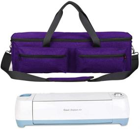 img 4 attached to 👜 Premium Waterproof Carrying Bag for Cricut Explore Air and Maker - Travel-Friendly Organizer Case, Patent Pending (Purple)