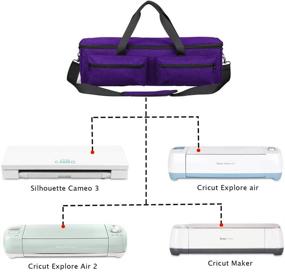 img 1 attached to 👜 Premium Waterproof Carrying Bag for Cricut Explore Air and Maker - Travel-Friendly Organizer Case, Patent Pending (Purple)