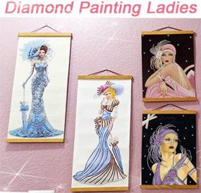 img 2 attached to 💎 2 Pack Diamond Painting Kits - Noble Lady Partial Drill Special Shaped Rhinestone Diamond Art Crafts - Relaxation & Stress-Relief - 12x16 inches (Pink and Purple)