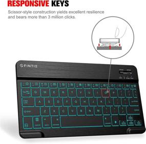 img 1 attached to 💻 Fintie 9 Inch Slim Wireless Bluetooth Keyboard: iPad Compatible, 7 Color Backlit, Multi-Device Support