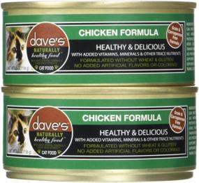 img 3 attached to 🐱 Корм для кошек Dave's Pet Food Натурально здоровый корм для кошек, формула с курицей, консервированный корм для кошек, 5,5 унции, коробка из 24 штук, произведено в США, зеленый