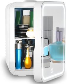 img 4 attached to 🌺 6L Portable Beauty Fridge with AC/DC Power: Thermoelectric Cooler and Warmer for Skincare, Bedroom, and Travel (Mirror & LED Design)