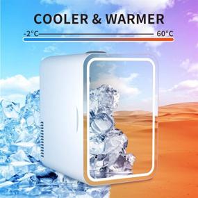 img 1 attached to 🌺 6L Portable Beauty Fridge with AC/DC Power: Thermoelectric Cooler and Warmer for Skincare, Bedroom, and Travel (Mirror & LED Design)