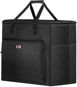 img 4 attached to 🖥️ BUBM Desktop Computer Carrying Case: Padded Nylon Tote Bag for Transporting PC Tower, Monitor (Up to 27 inch), Keyboard, Cable, Mouse